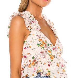 House of Harlow 1960 x
Revolve size XL LUELLA Top Ivory Floral  NWT